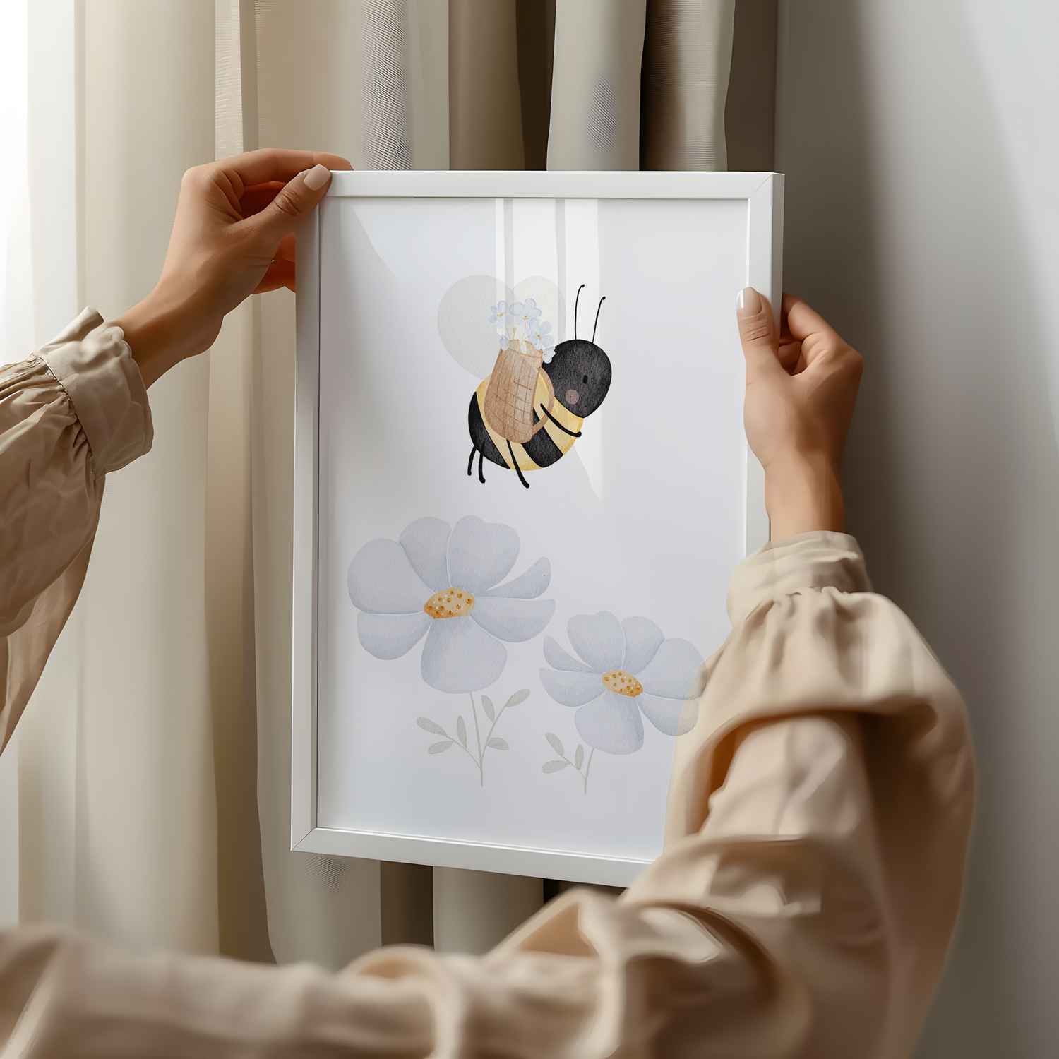 Kinderposter Biene Rucksack inkl. Rahmen