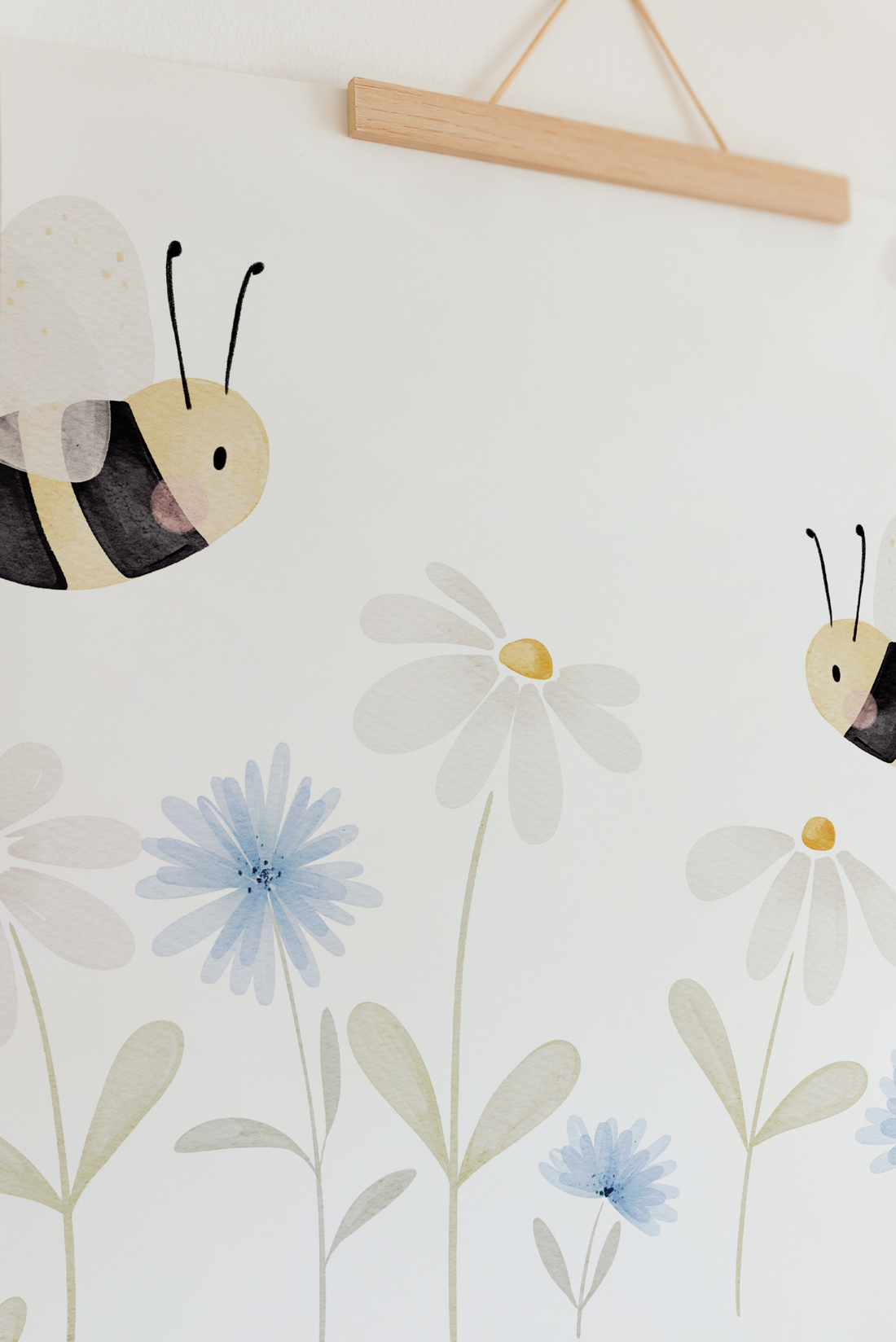 Poster Bienen Kornblumen A4
