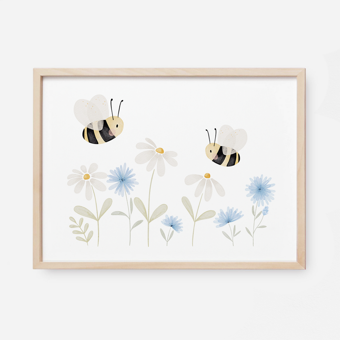 Kinderposter Bienen Blumenwiese Kornblumen