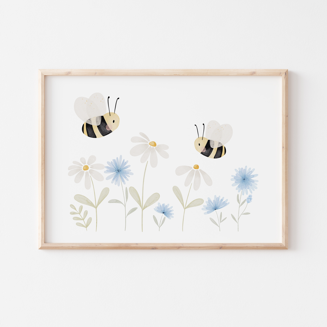 Poster Bienen Kornblumen A4