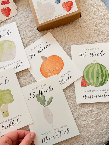 Hej Hanni Wochenkarten Obst und Gemüse Schwangerschaft