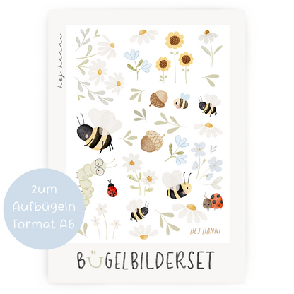 Hej Hanni Bügelbilderset A6 Bienchen &amp; Blümchen