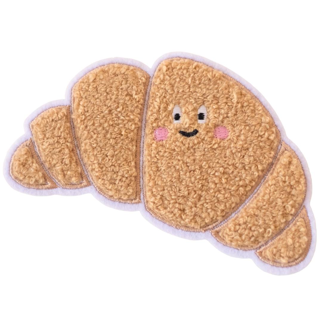 Hej Hanni Patch flauschig Croissant Chenillepatch 12cm breit