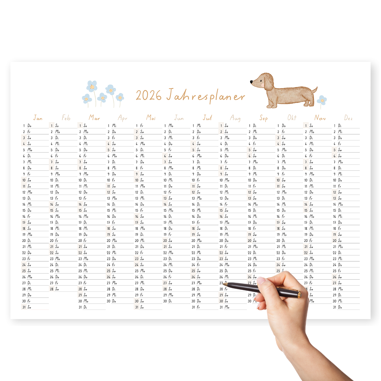Kalenderposter 2026 Dackel
