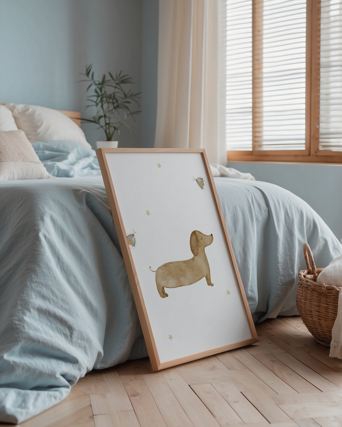 Kinderposter Dackel Glühwürmchen