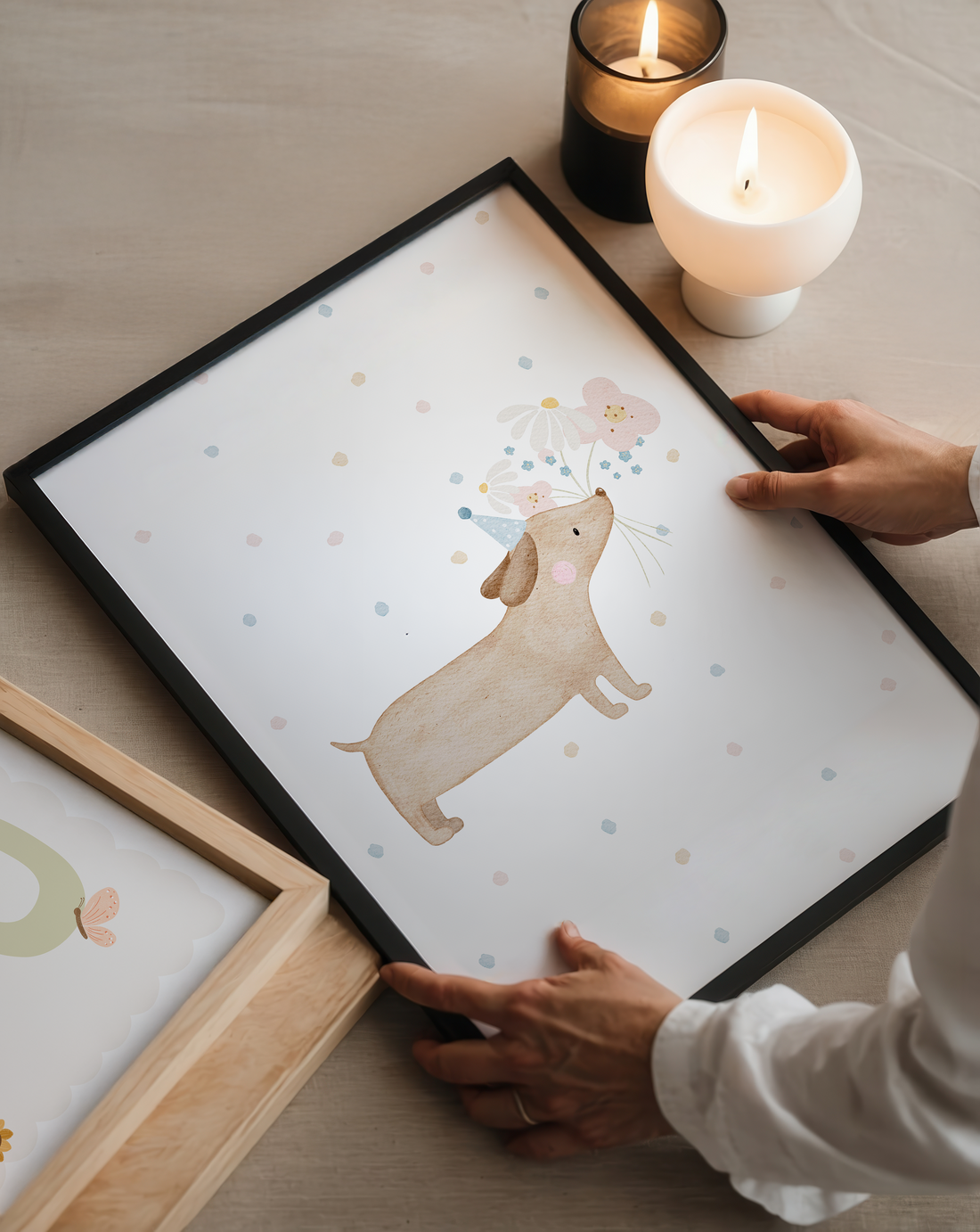 Kinderposter Dackel Konfetti