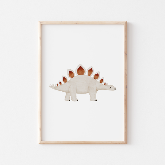 Poster Dinosaurier Stegosaurus A4