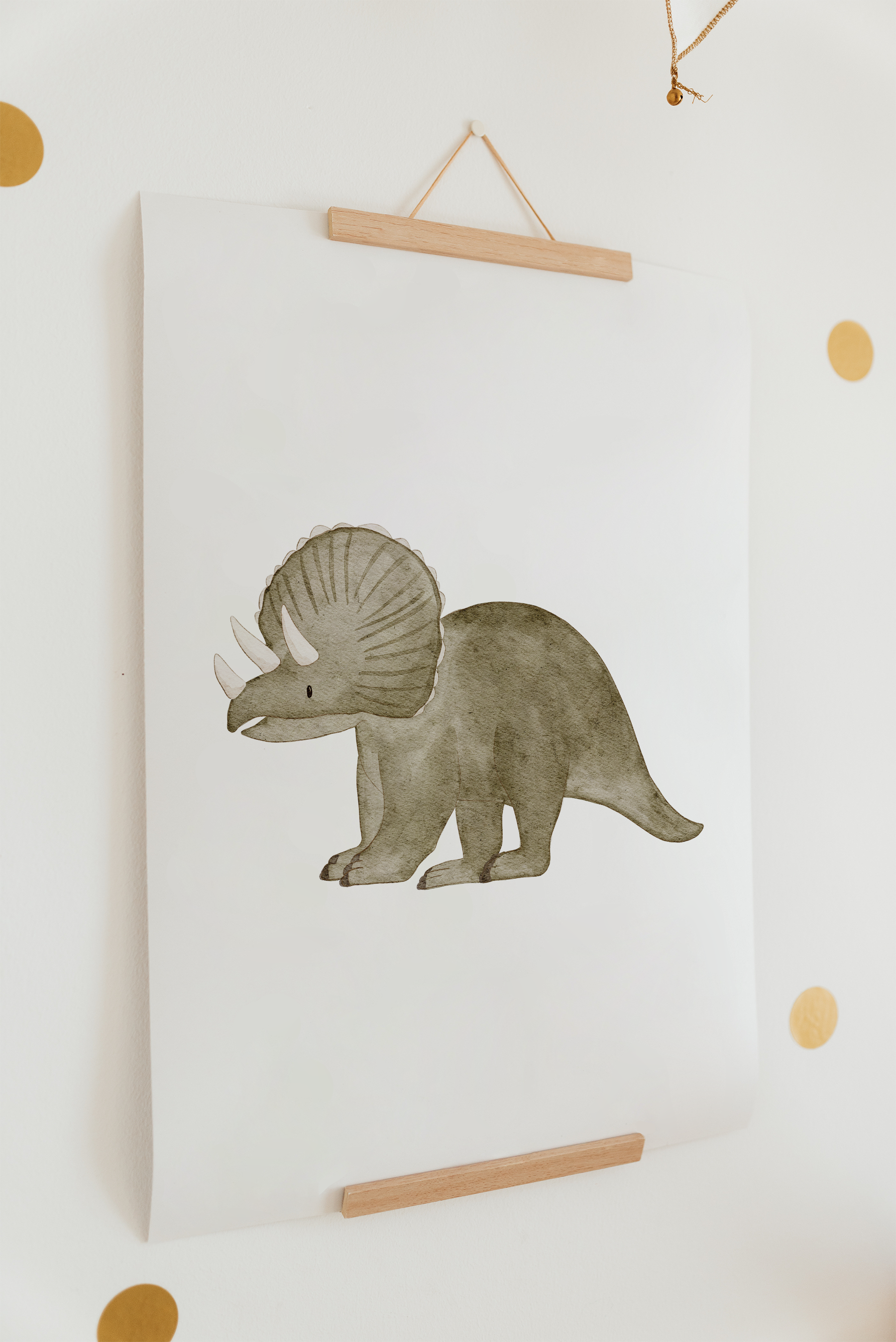 Poster Dinosaurier Triceratops A4