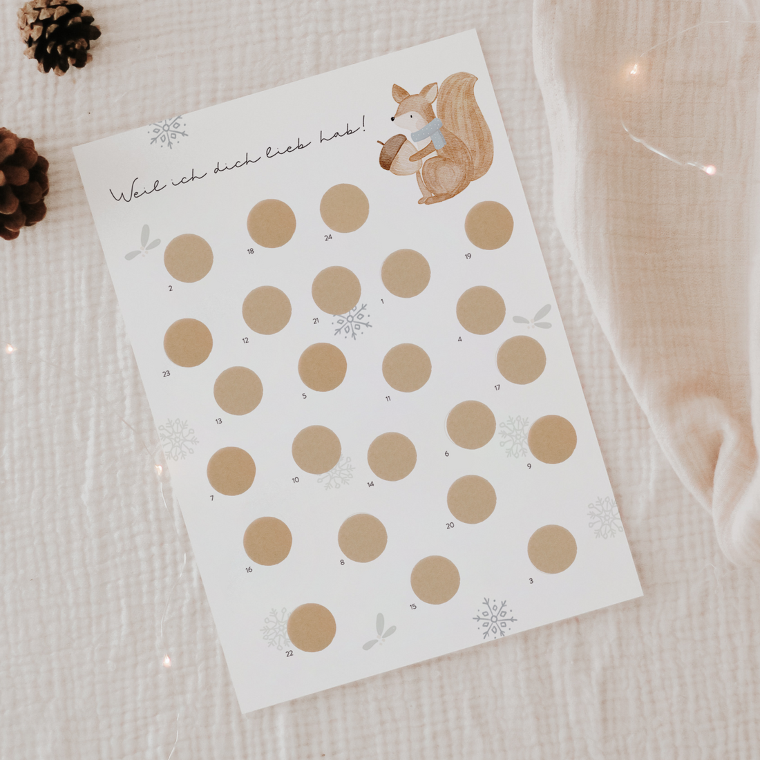 Hej Hanni Adventskalender zum Freirubbeln Eichhörnchen