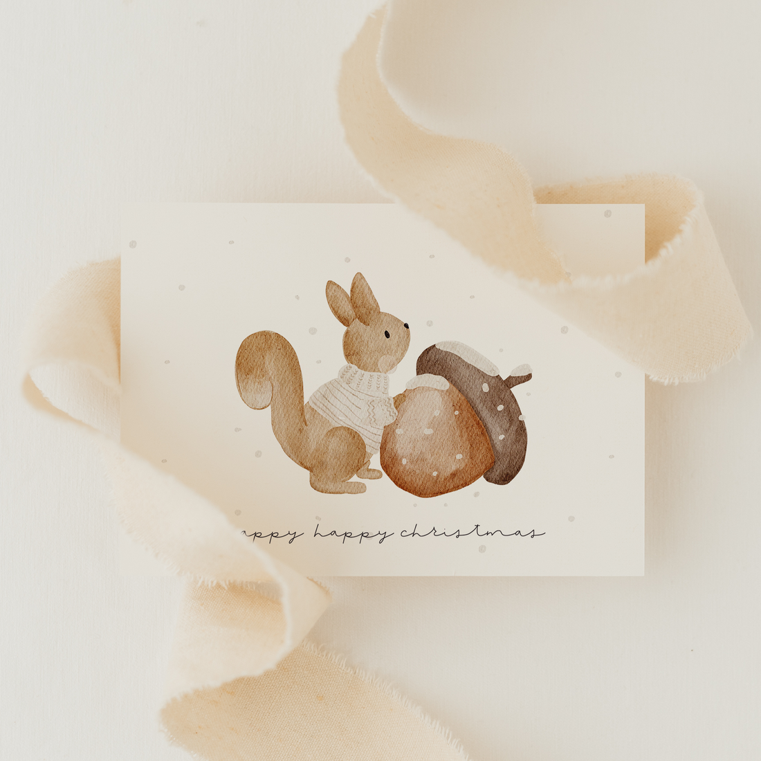 Hej Hanni Weihnachtskarte Eichhörnchen Pulli
