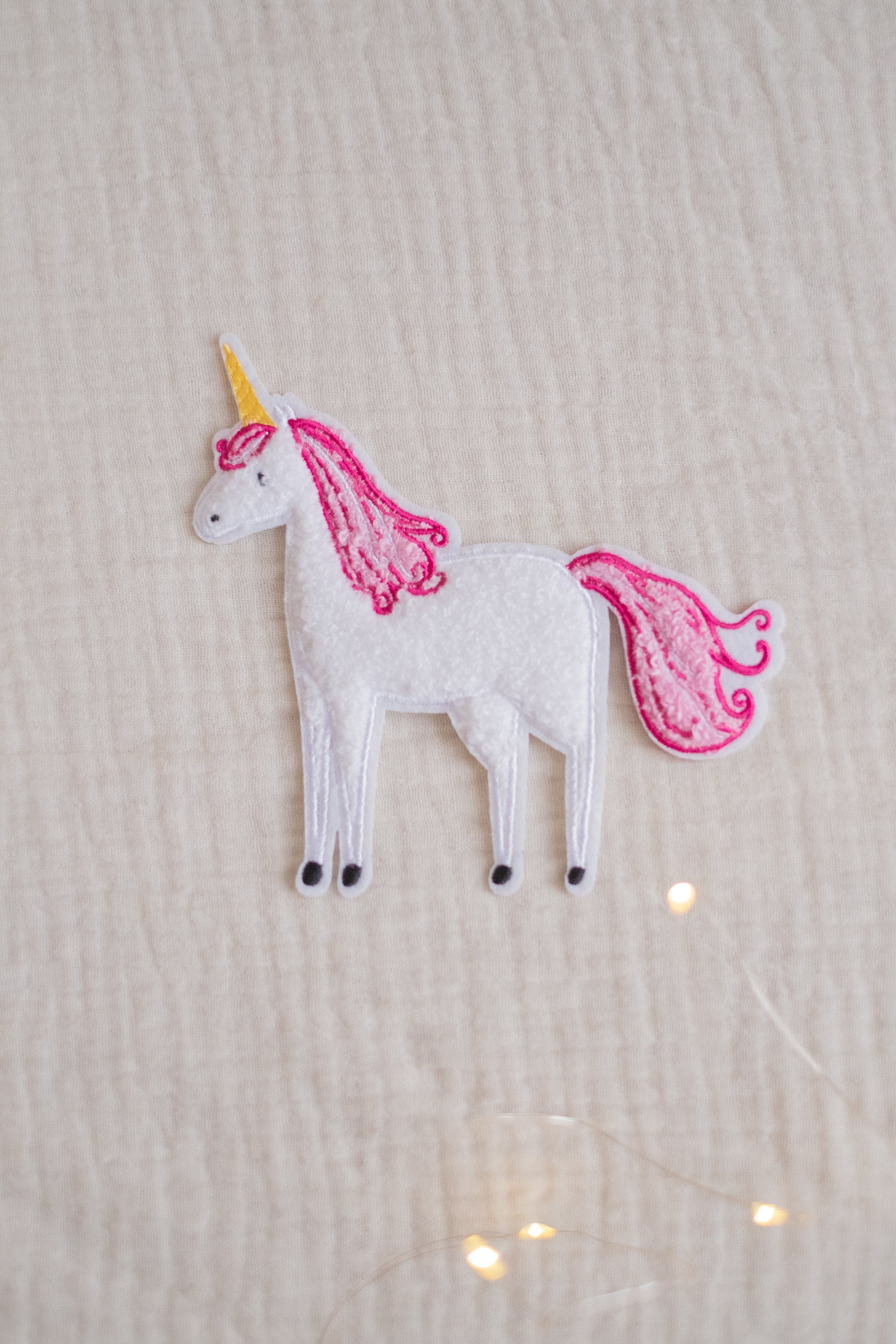 Bügelpatch Einhorn Chenillepatch 12cm breit