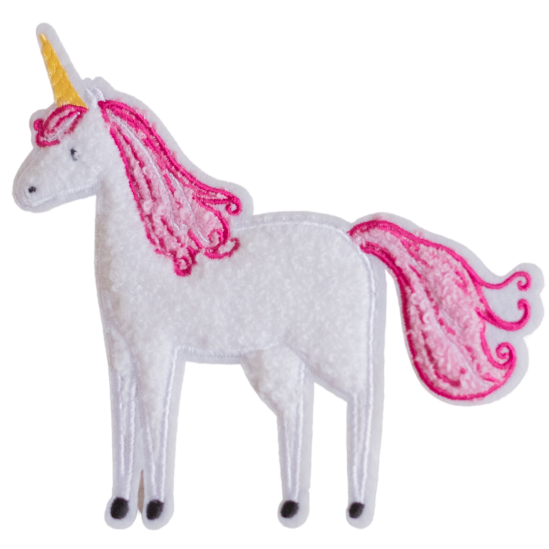 Hej Hanni Bügelpatch Einhorn Chenillepatch 12cm breit