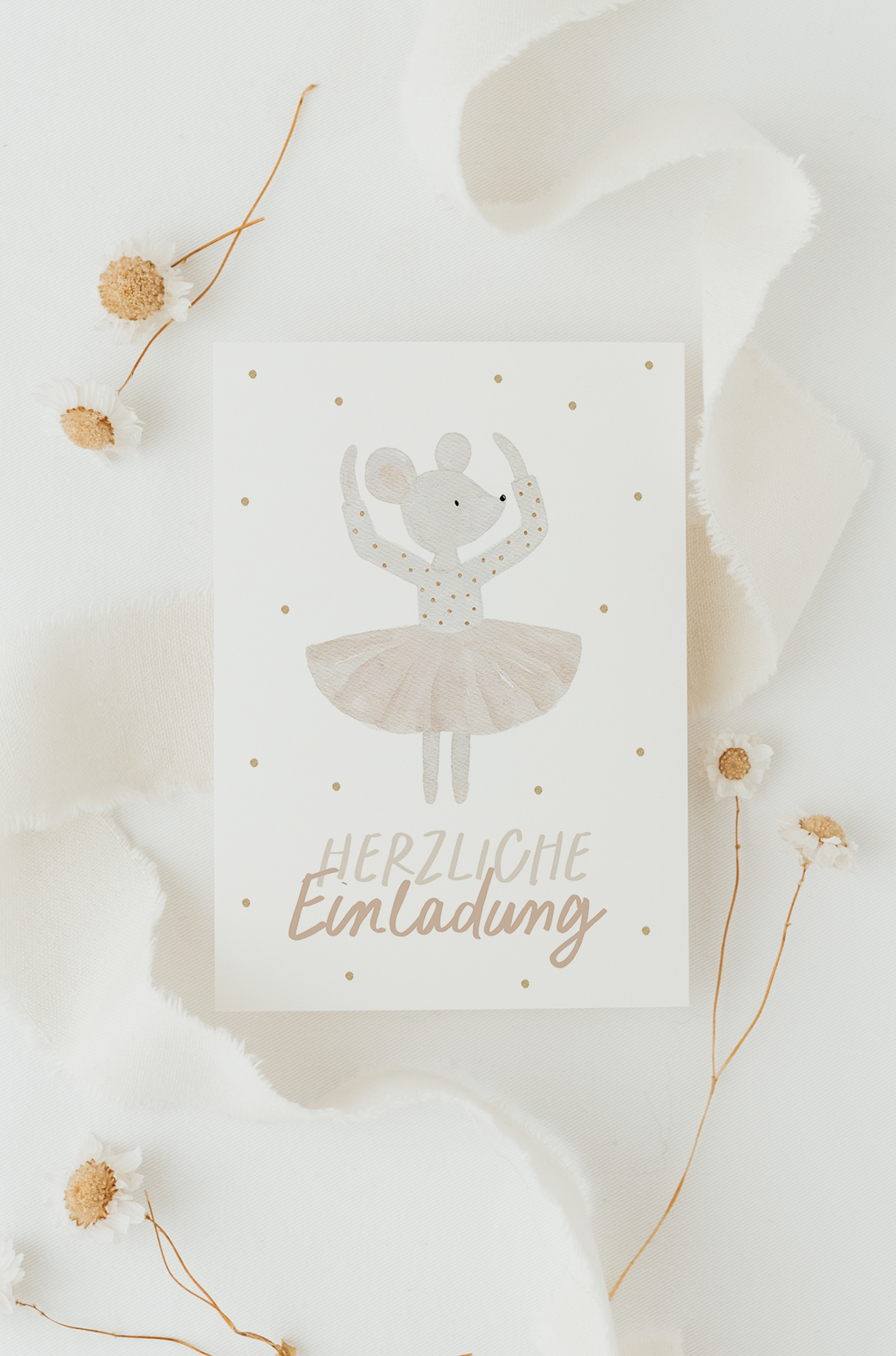 Hej Hanni Geburtstagseinladung Ballerinamaus