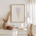 Kinderposter Eis mit Blümchen inkl. Rahmen