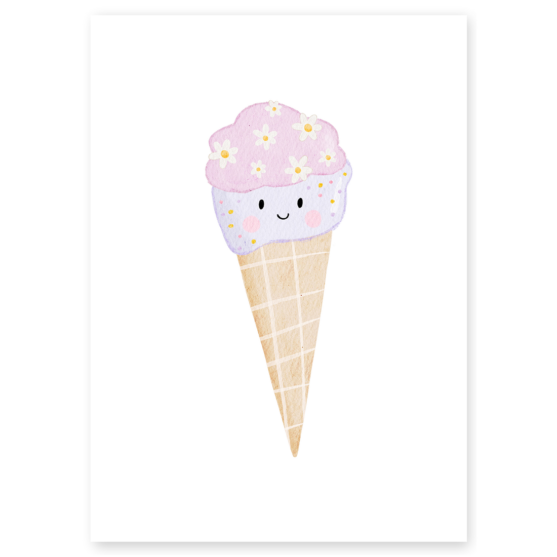 Kinderposter Eis mit Blümchen