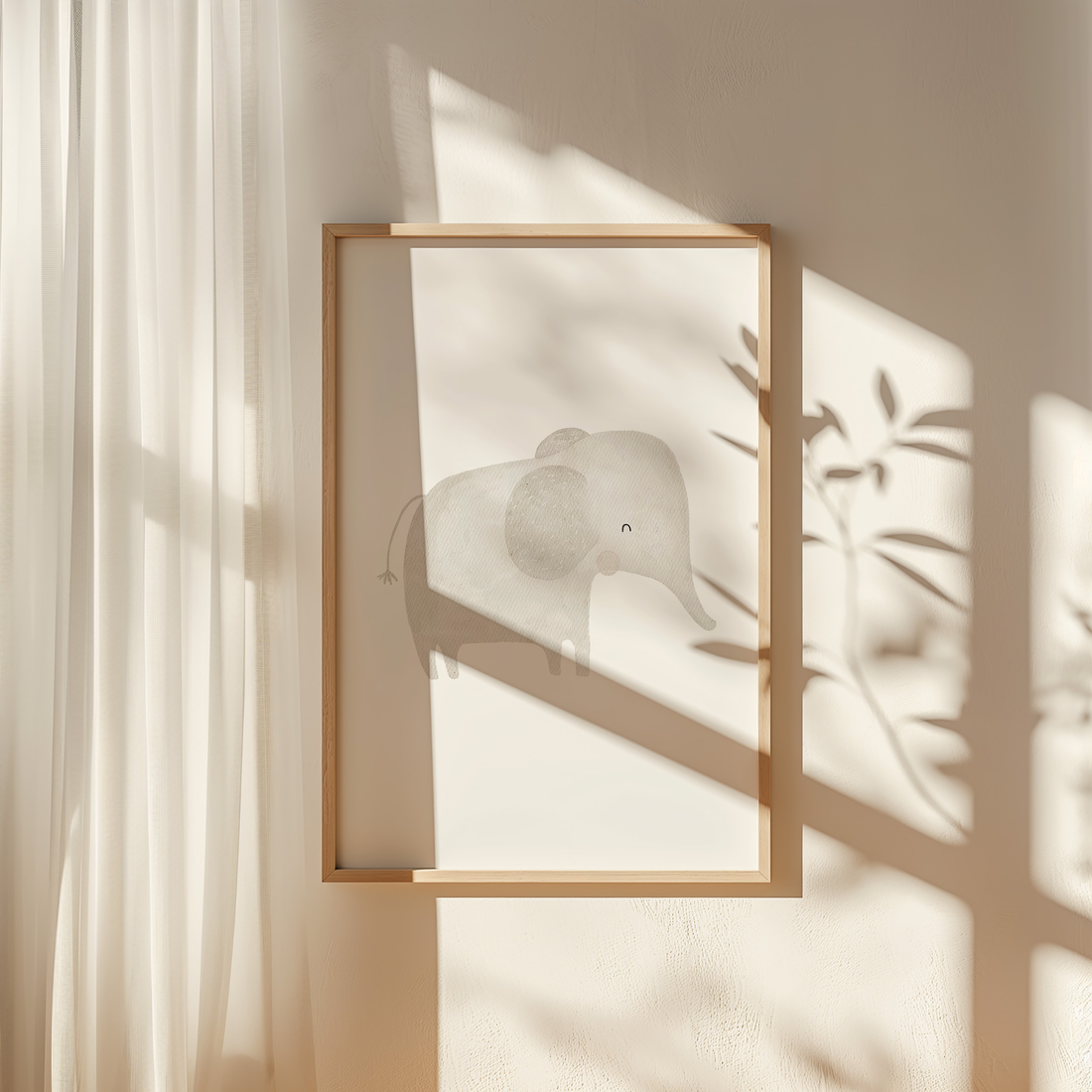 Kinderposter Safaritiere Elefant inkl. Rahmen