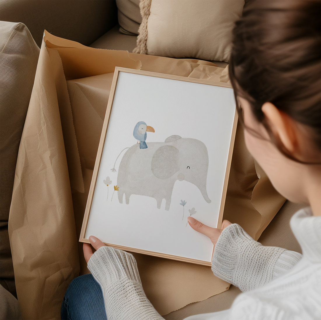 Kinderposter Elefant &amp; Tukan