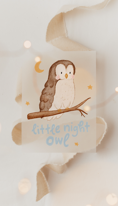 Großes Bügelbild Eule Little Night Owl