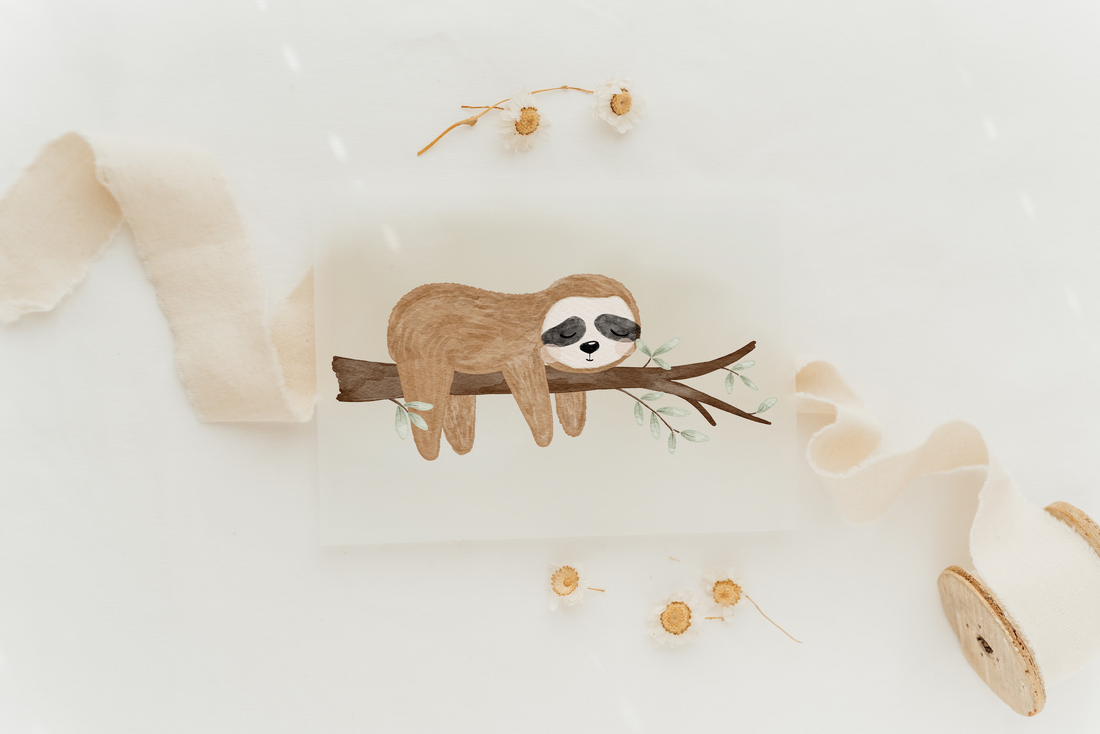 Hej Hanni Bügelbild Faultier