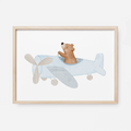 Kinderposter Fliegerbär inkl. Rahmen