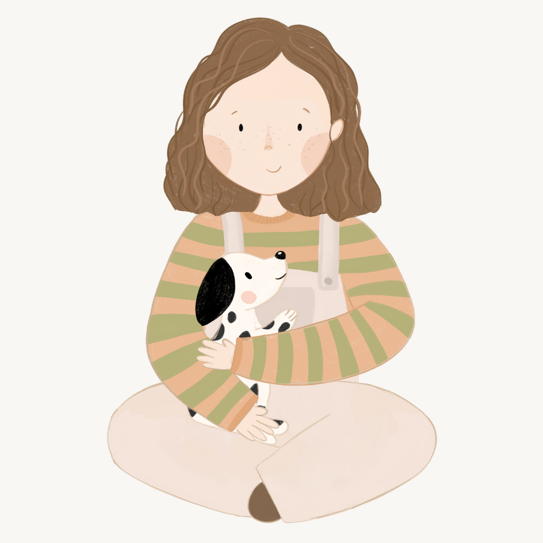 Hej Hanni Bügelbild Frau mit Hund