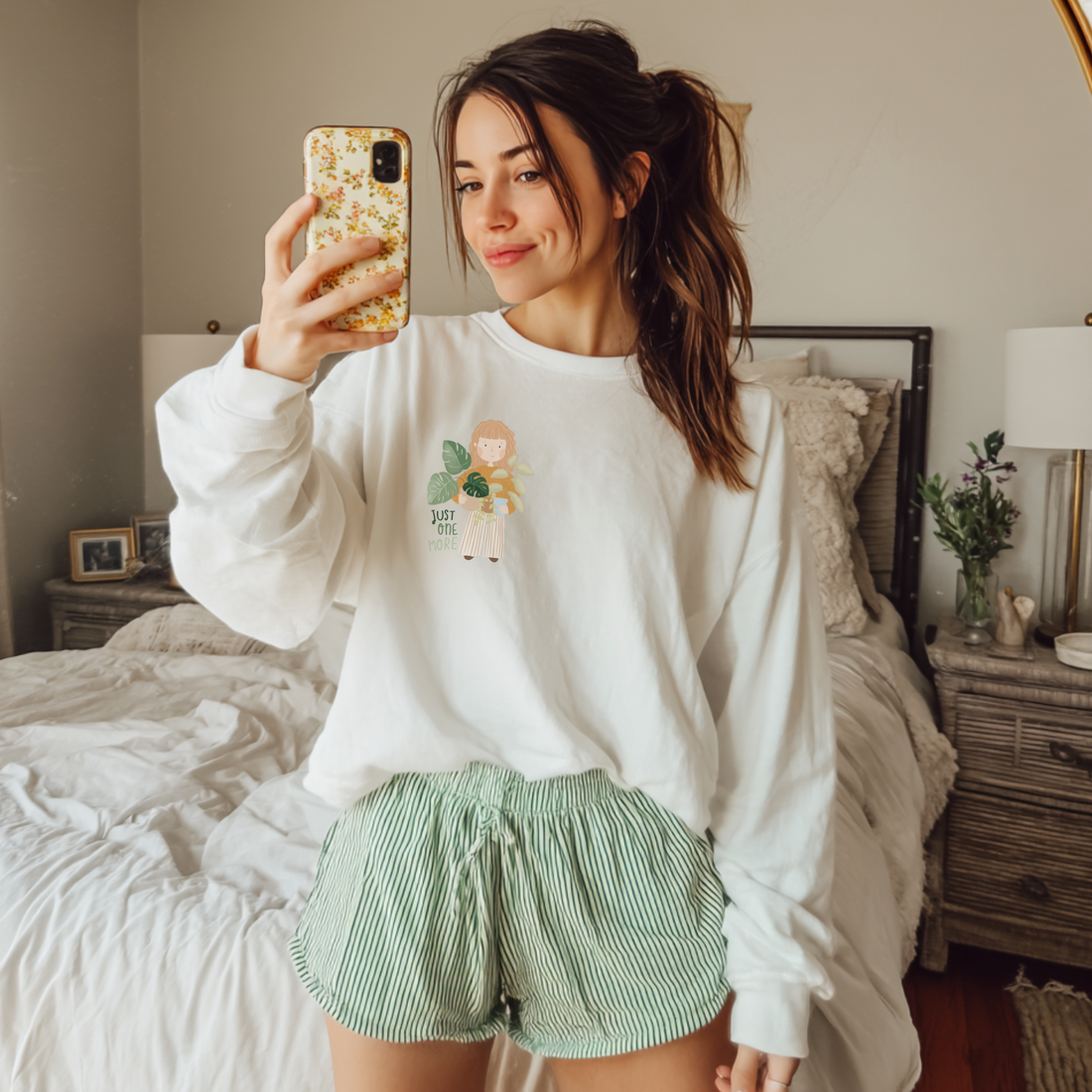 Hej Hanni Bügelbild Frau mit Pflanze