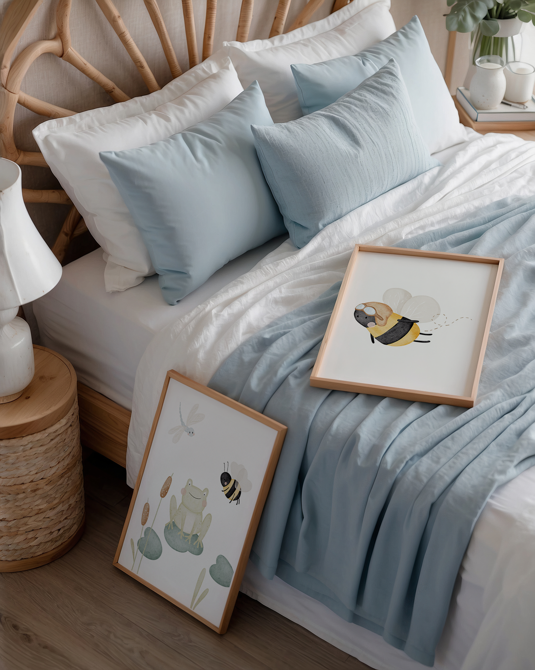 Kinderposter Frosch, Biene & Libelle