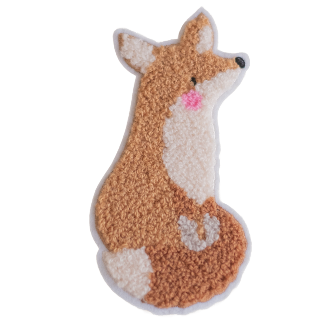 Bügelpatch Fuchs braun Chenillepatch 12cm hoch