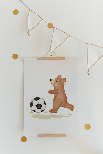 Poster Fußballbär A4