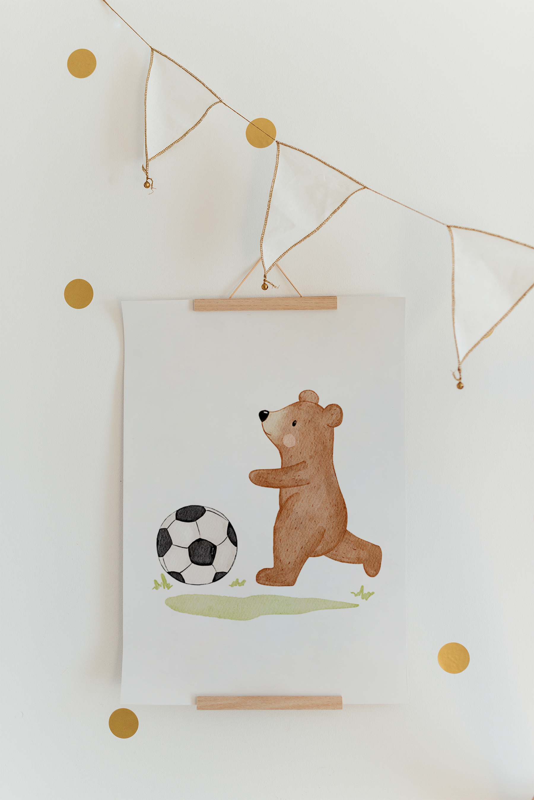 Hej Hanni Posterset Fußballbär A4