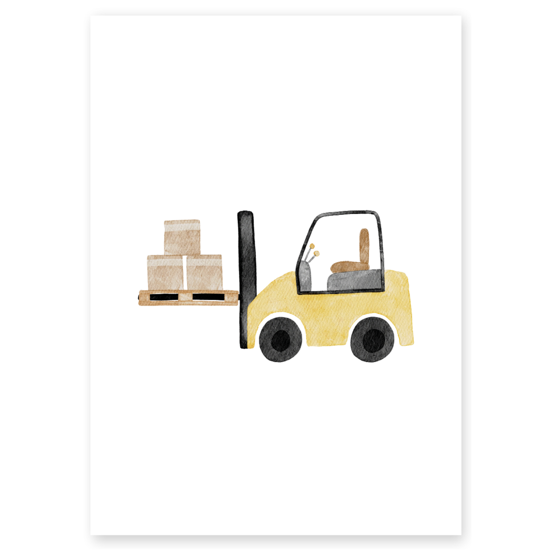 Kinderposter Gabelstapler