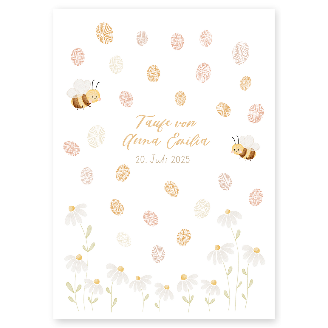 Gästeposter Bienen & Gänseblümchen personalisierbar