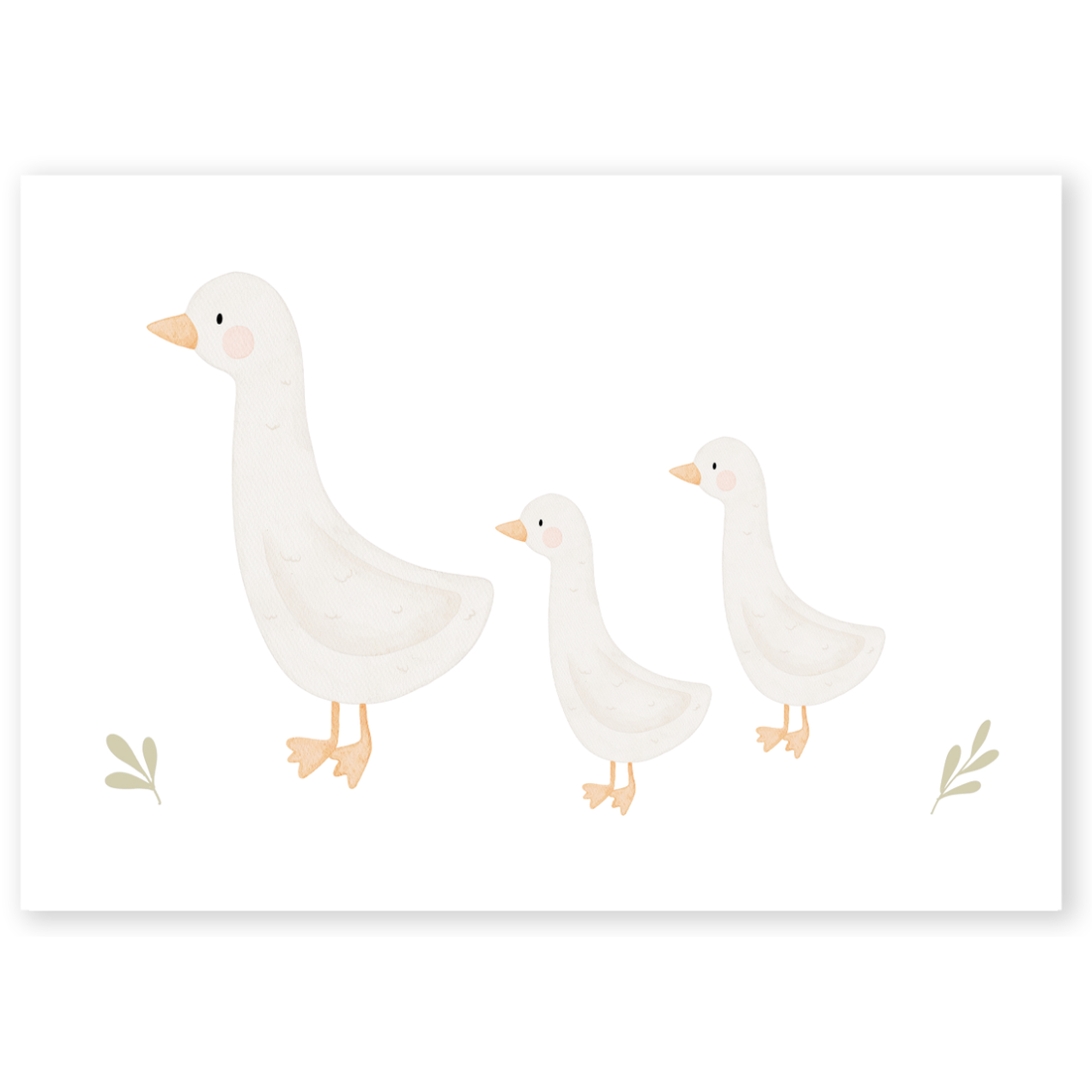 Kinderposter Gänsefamilie 1-2