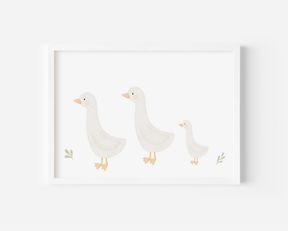 Kinderposter Gänsefamilie 2-1