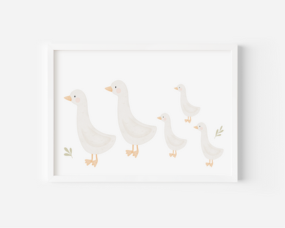 Kinderposter Gänsefamilie 2-3