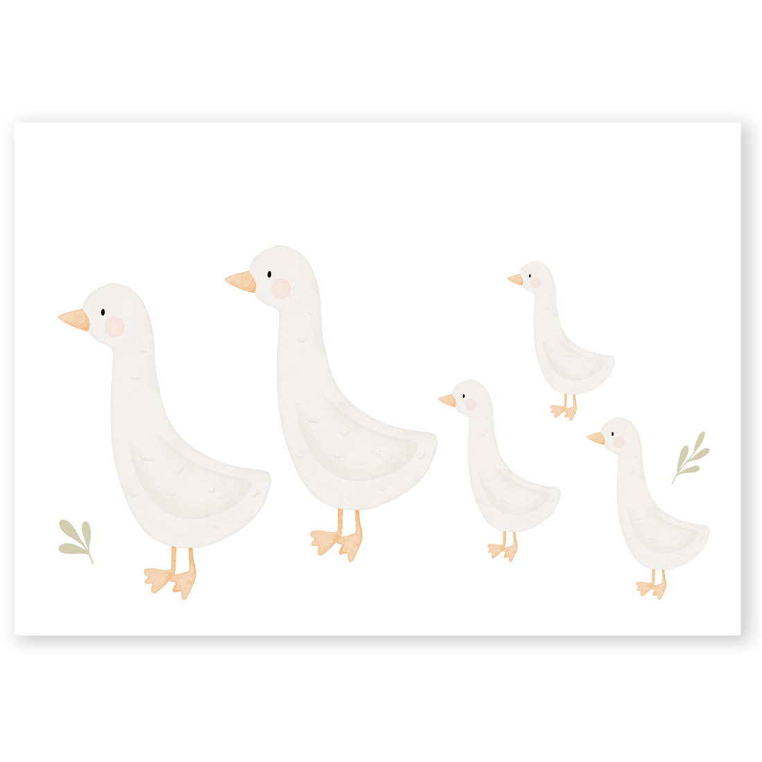 Kinderposter Gänsefamilie 2-3