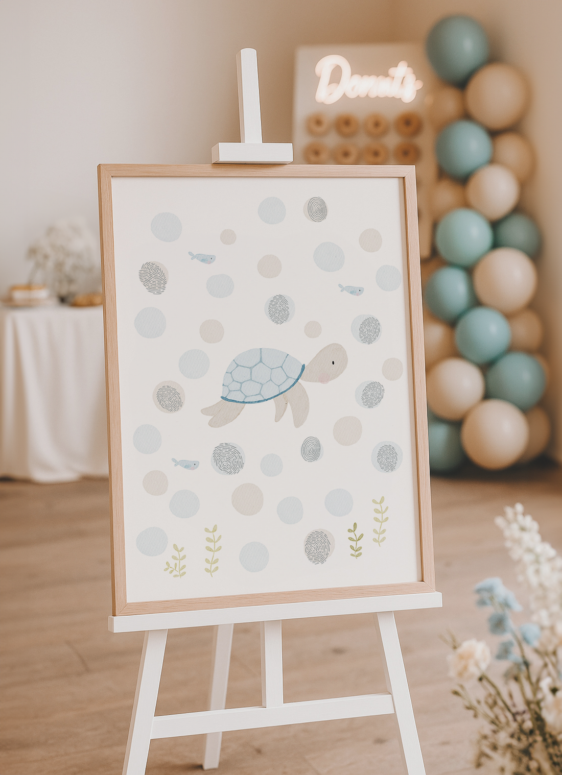 Gästeposter Schildkröte im Meer