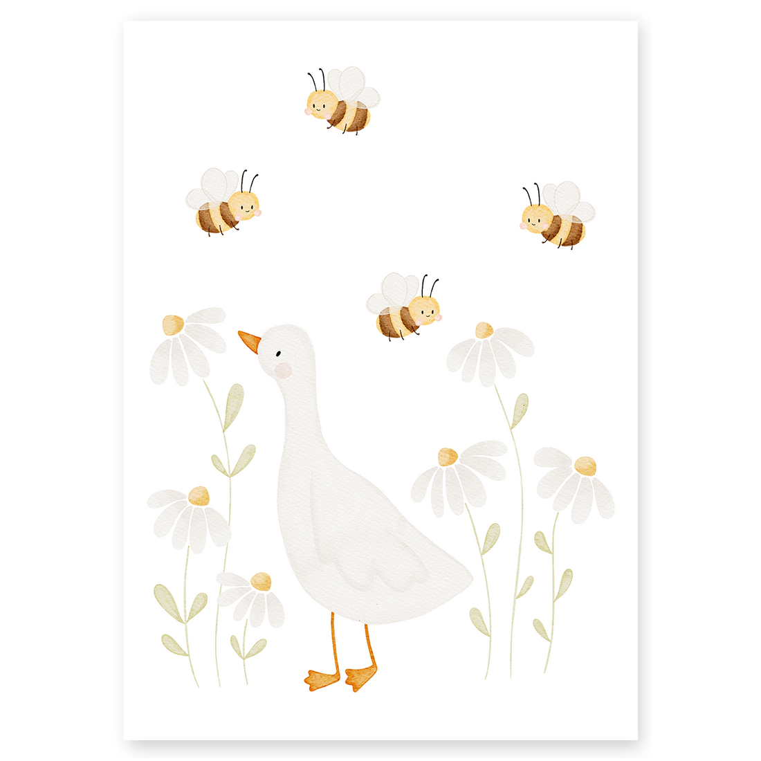 Kinderposter Gans und Bienen