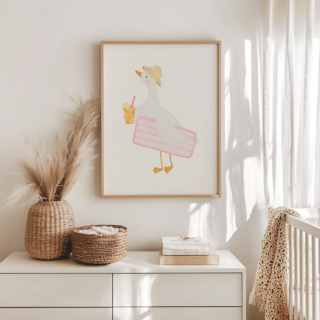 Kinderposter Gans im Sommer inkl. Rahmen