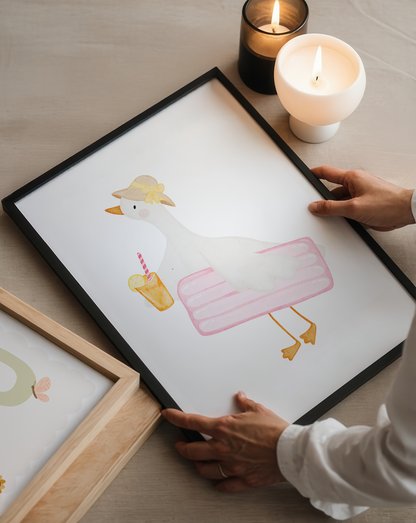 Kinderposter Gans im Sommer