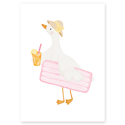 Kinderposter Gans im Sommer