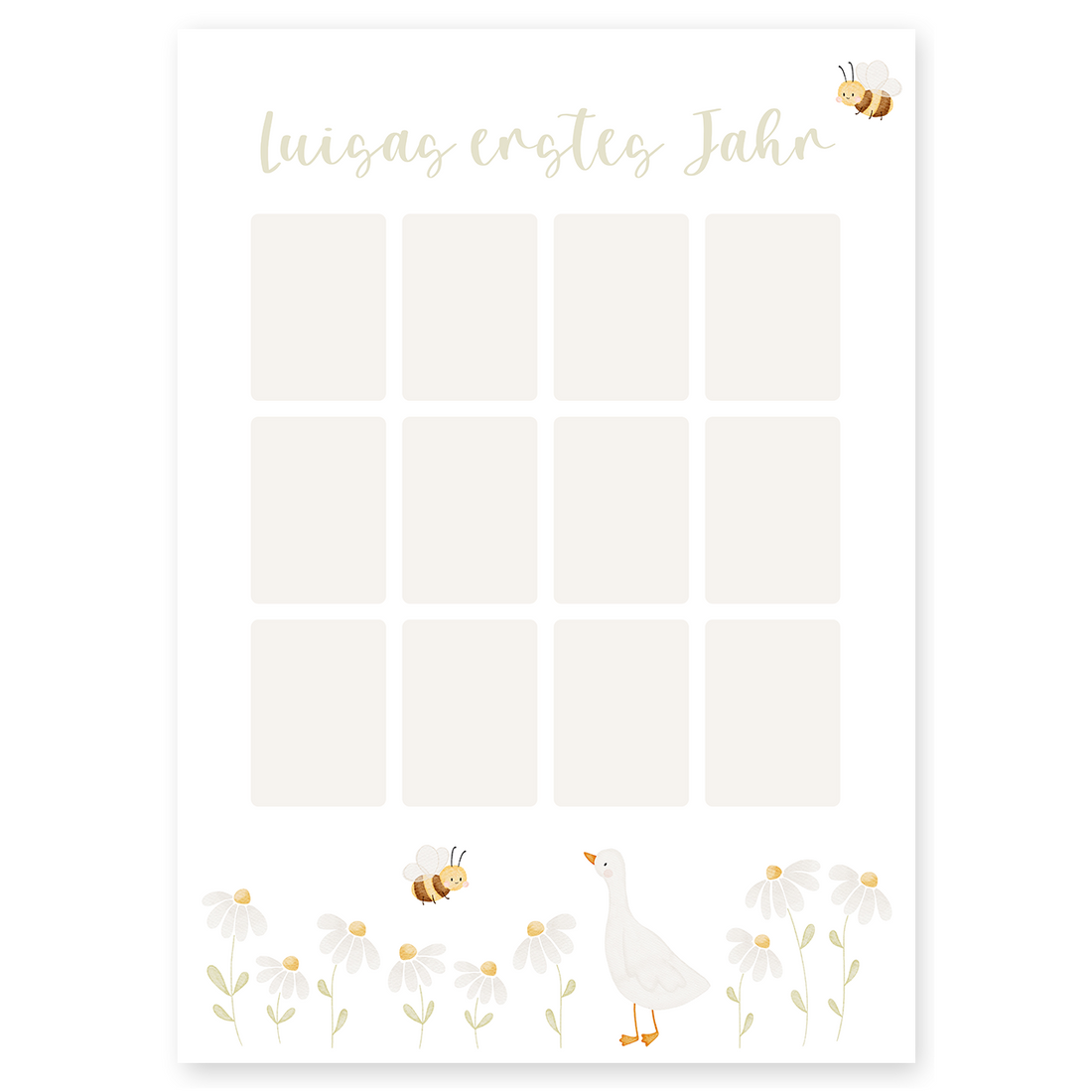 Kinderposter erstes Babyjahr Gans - für Fotos