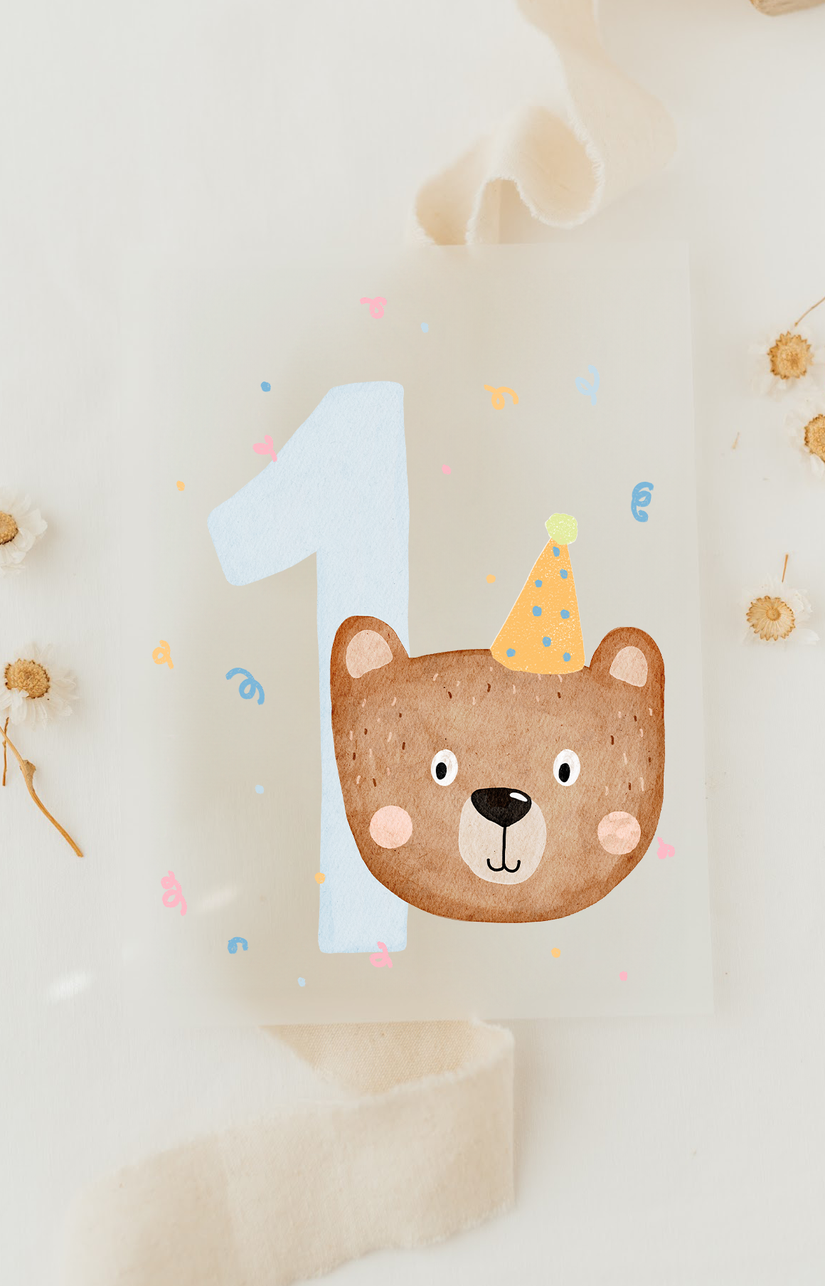 Hej Hanni Bügelbild Geburtstag Zahl Bär