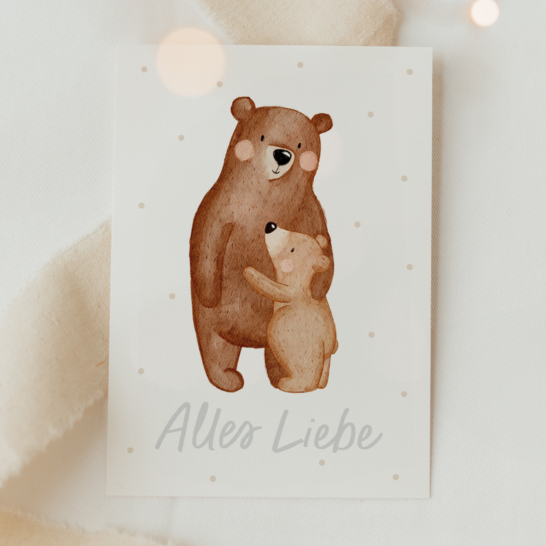 Hej Hanni Postkarte Geburtstag Bär Umarmung