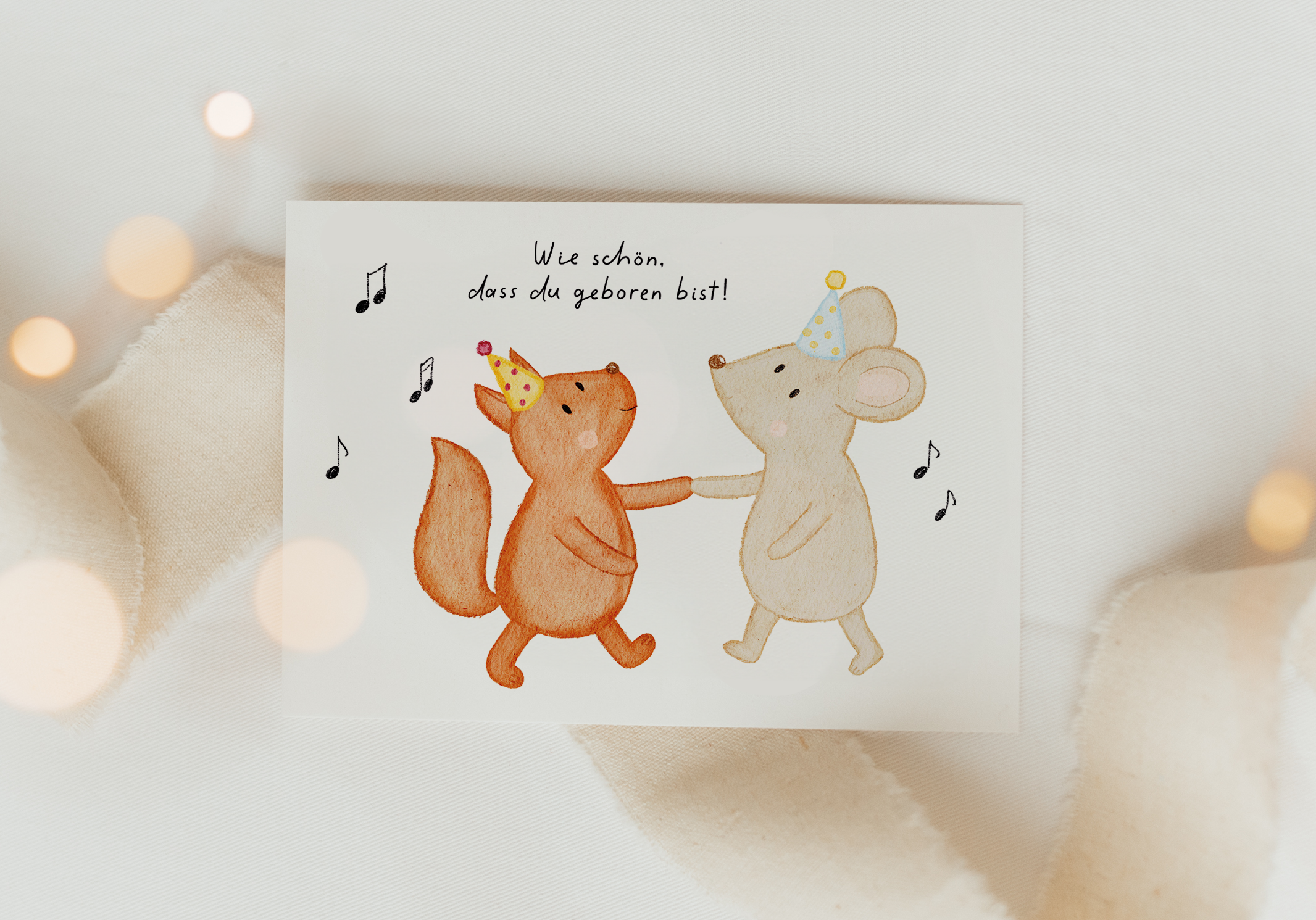 Hej Hanni Postkarte Geburtstag Eichhörnchen &amp; Maus