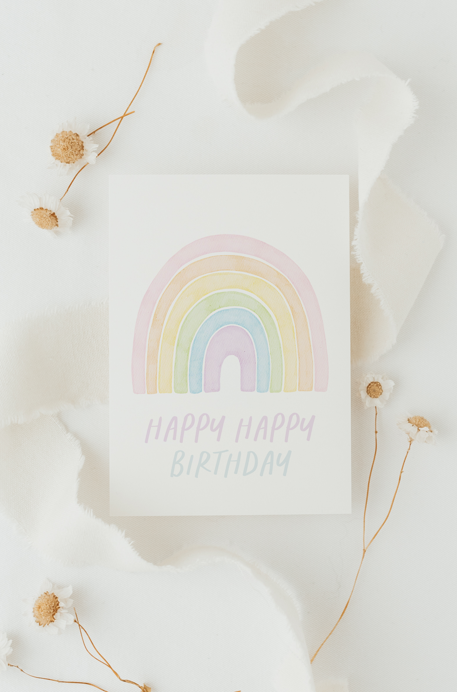 Hej Hanni Postkarte Geburtstag Regenbogen pastel