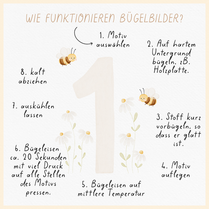 Hej Hanni Bügelbild Geburtstag Zahl Blume