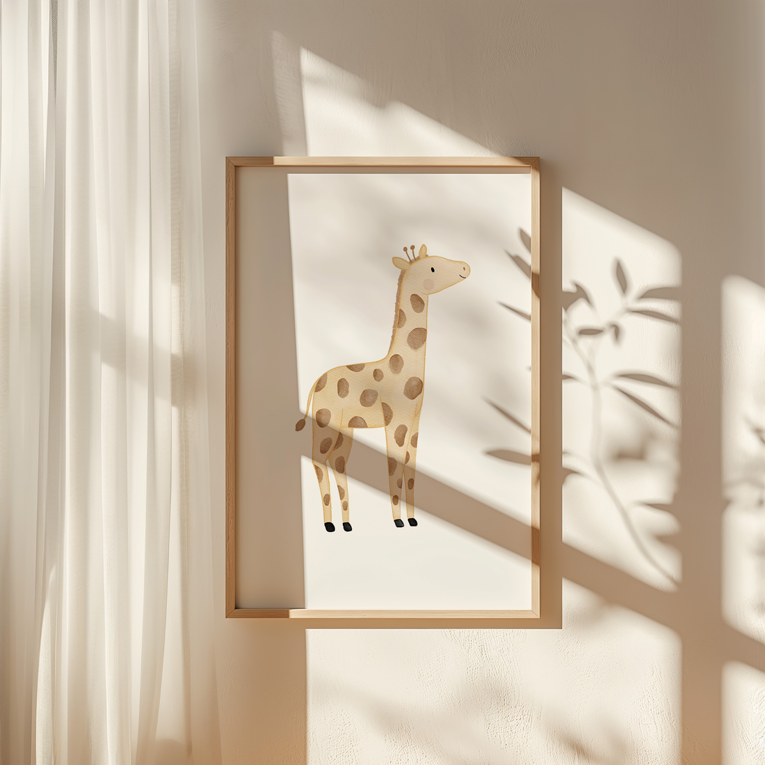 Kinderposter Safaritiere Giraffe inkl. Rahmen