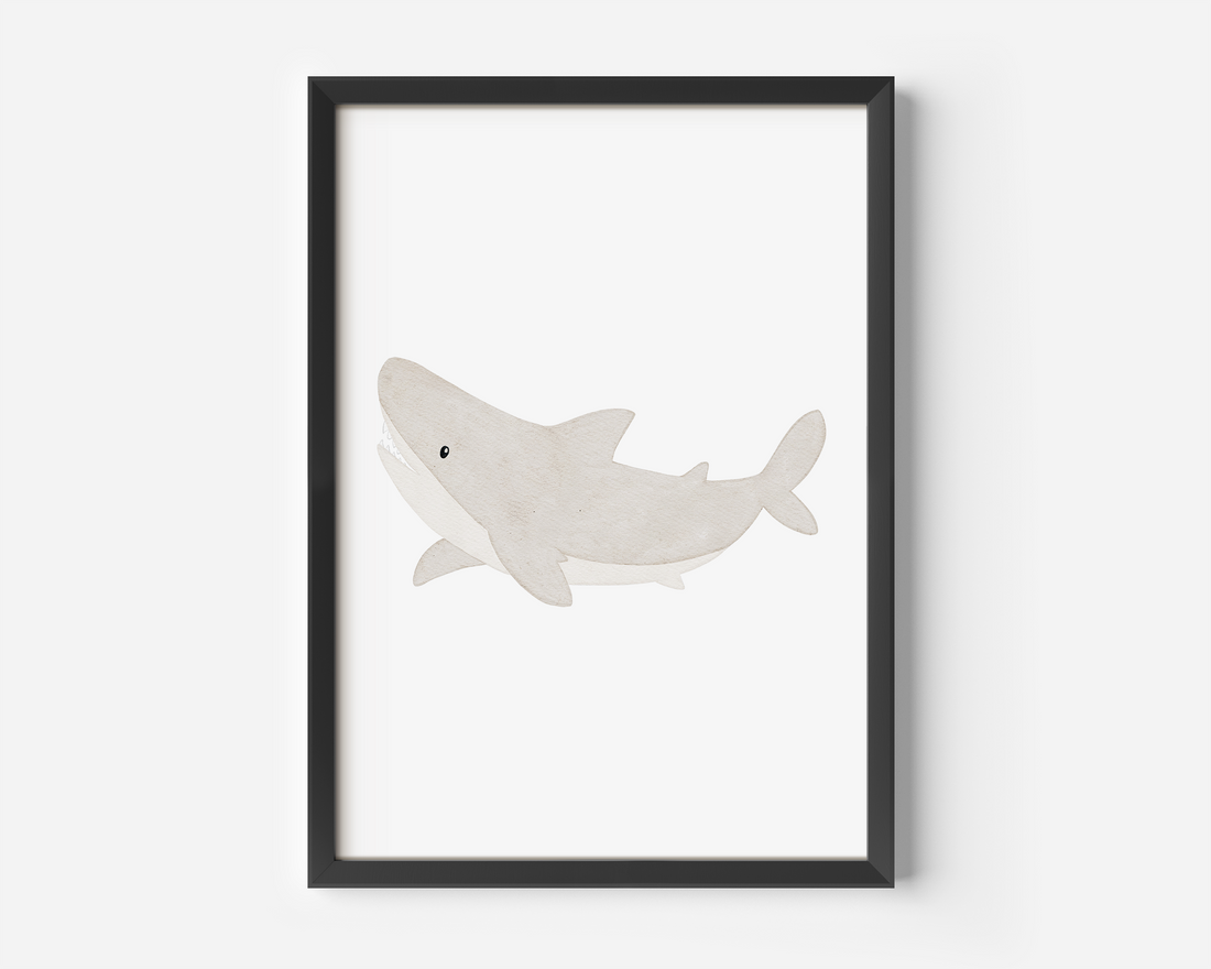 Kinderposter Hai inkl. Rahmen