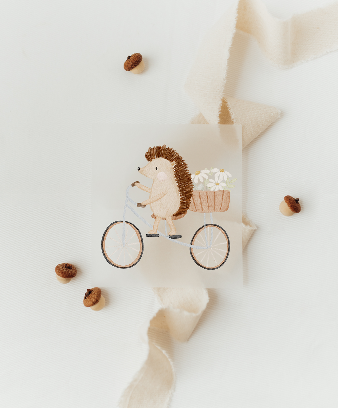 Hej Hanni Bügelbild Igel Fahrrad